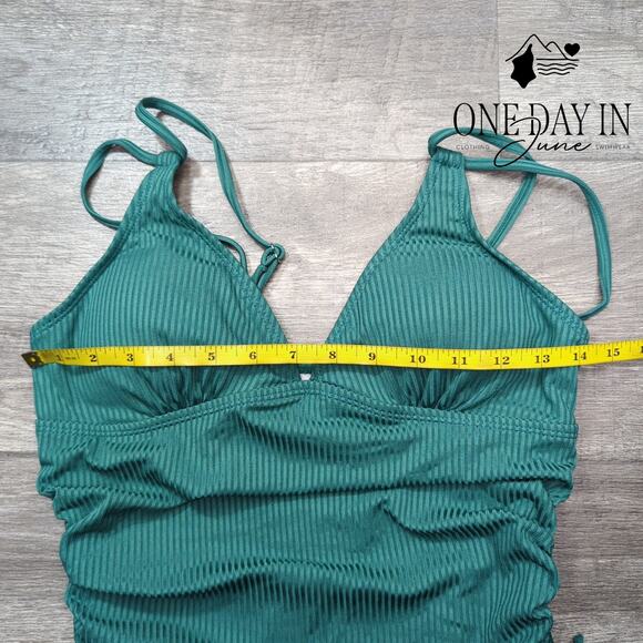 Aleumdr Ribbed Tummy Control One Piece Swimsuit Size M - Picture 4 of 6